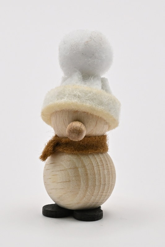 Schneemann mini, weiße Mütze, br. Schal 4 cm