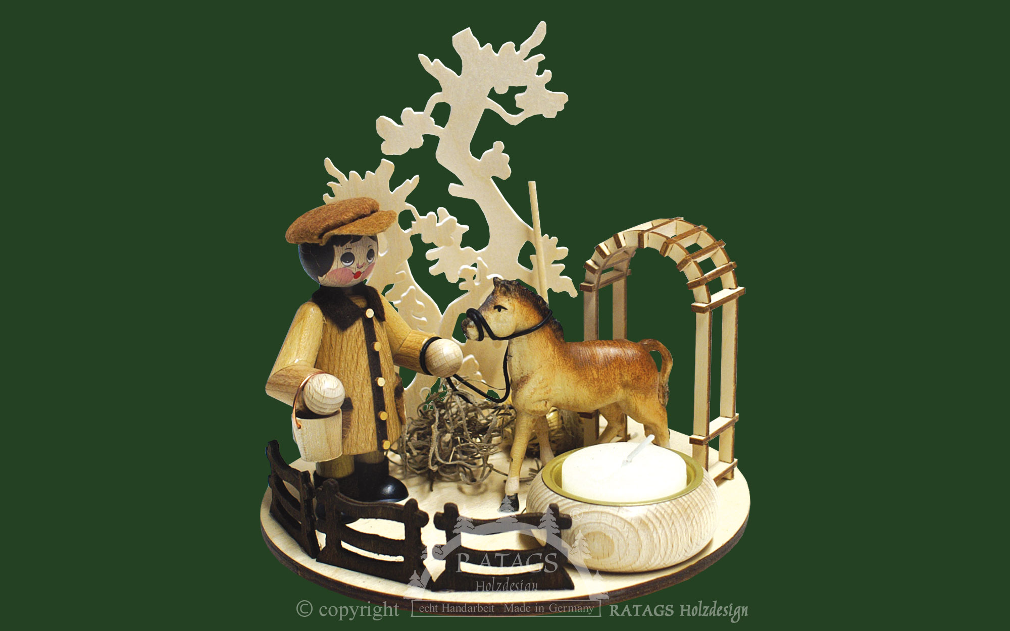 Lichterteller, Kind mit Pferd