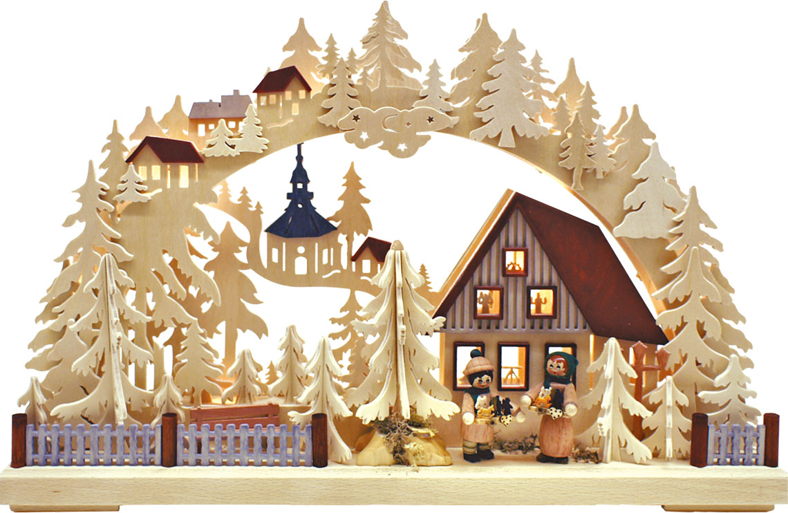 3D-Schwibbogen klein, Striezelkinder 3D-Schwibbogen klein, Striezelkinder