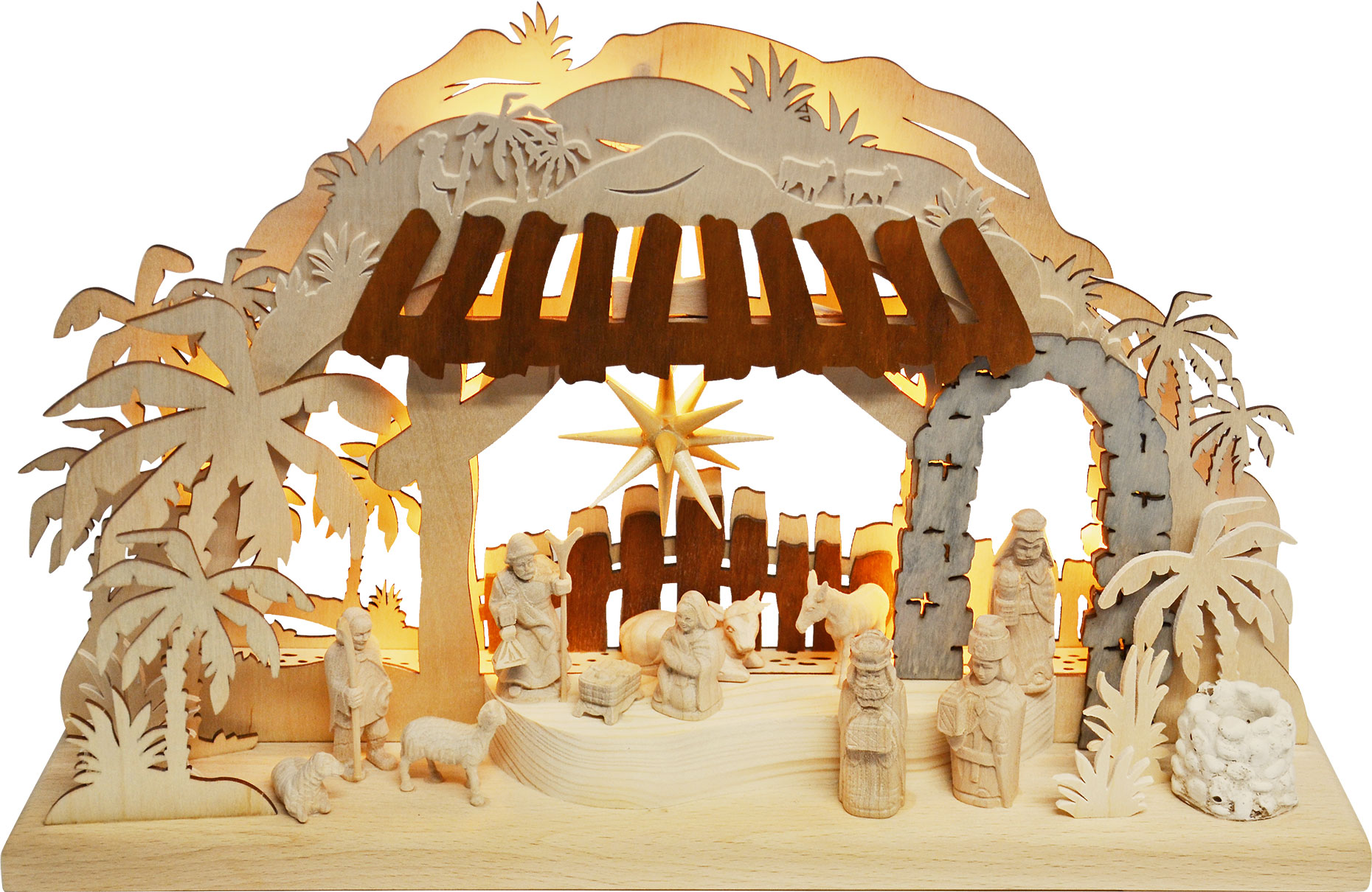 3D-Schwibbogen klein, Geburt Christi Stern über Bethlehem 3D-Schwibbogen klein, Geburt Christi Stern über Bethlehem