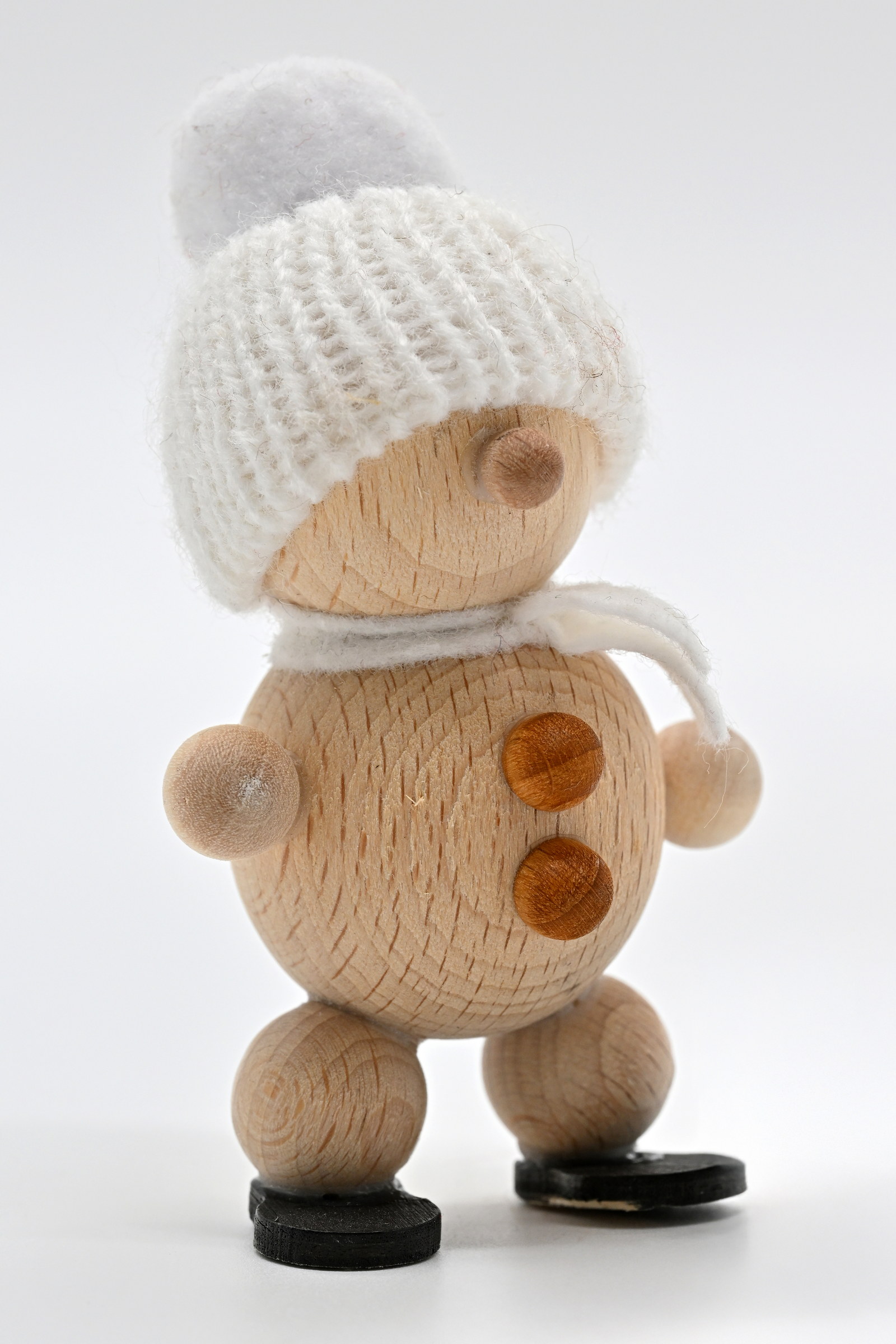 Schneemann natur weiße Mütze, 8,5 cm Schneemann natur weiße Mütze, 8,5 cm
