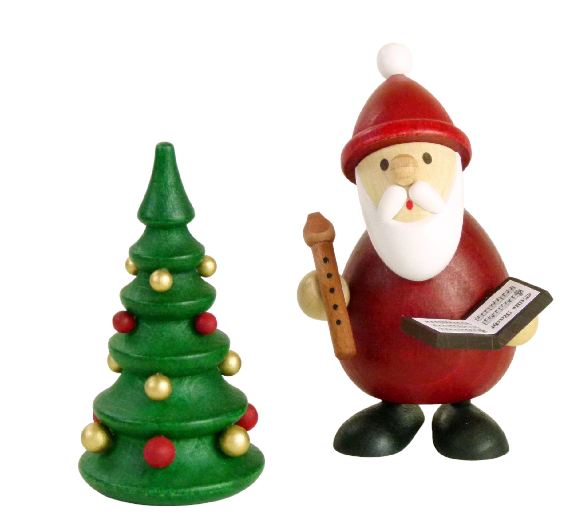 Weihnachtsmann singend mit Notenbuch, 9,5 cm/H 8,0 cm