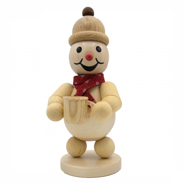 Schneemann Junior mit Tasse mittel 20 cm