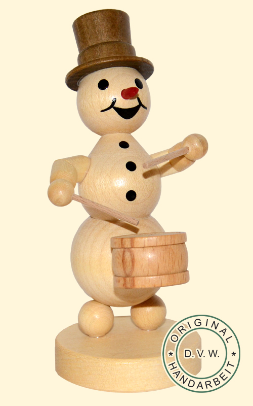 Schneemannmusikant "Trommler" Sockel 12 cm Schneemannmusikant "Trommler" Sockel 12 cm