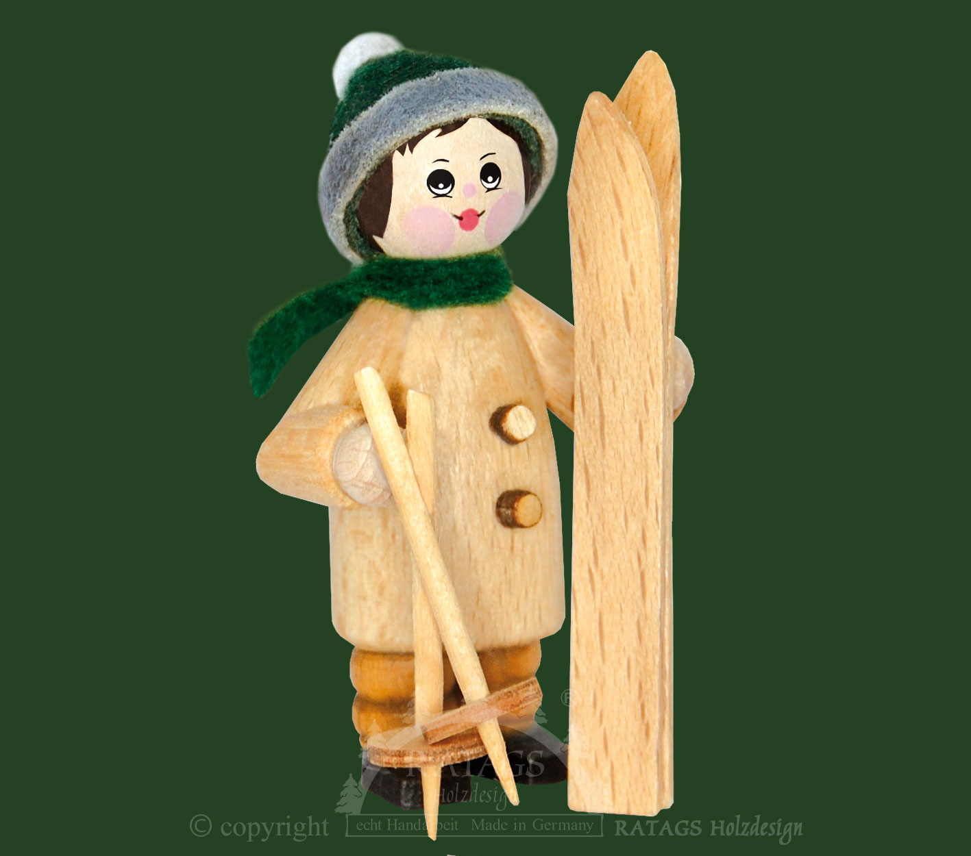 Figur, Skiträger, natur Figur, Skiträger, natur