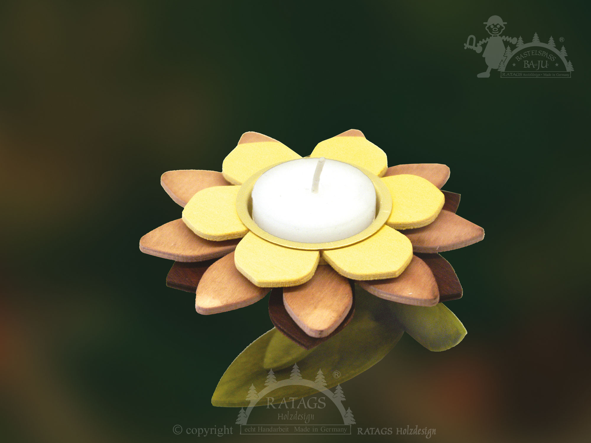 Teelichthalter zum Basteln, 1 Blüte Teelichthalter zum Basteln, 1 Blüte