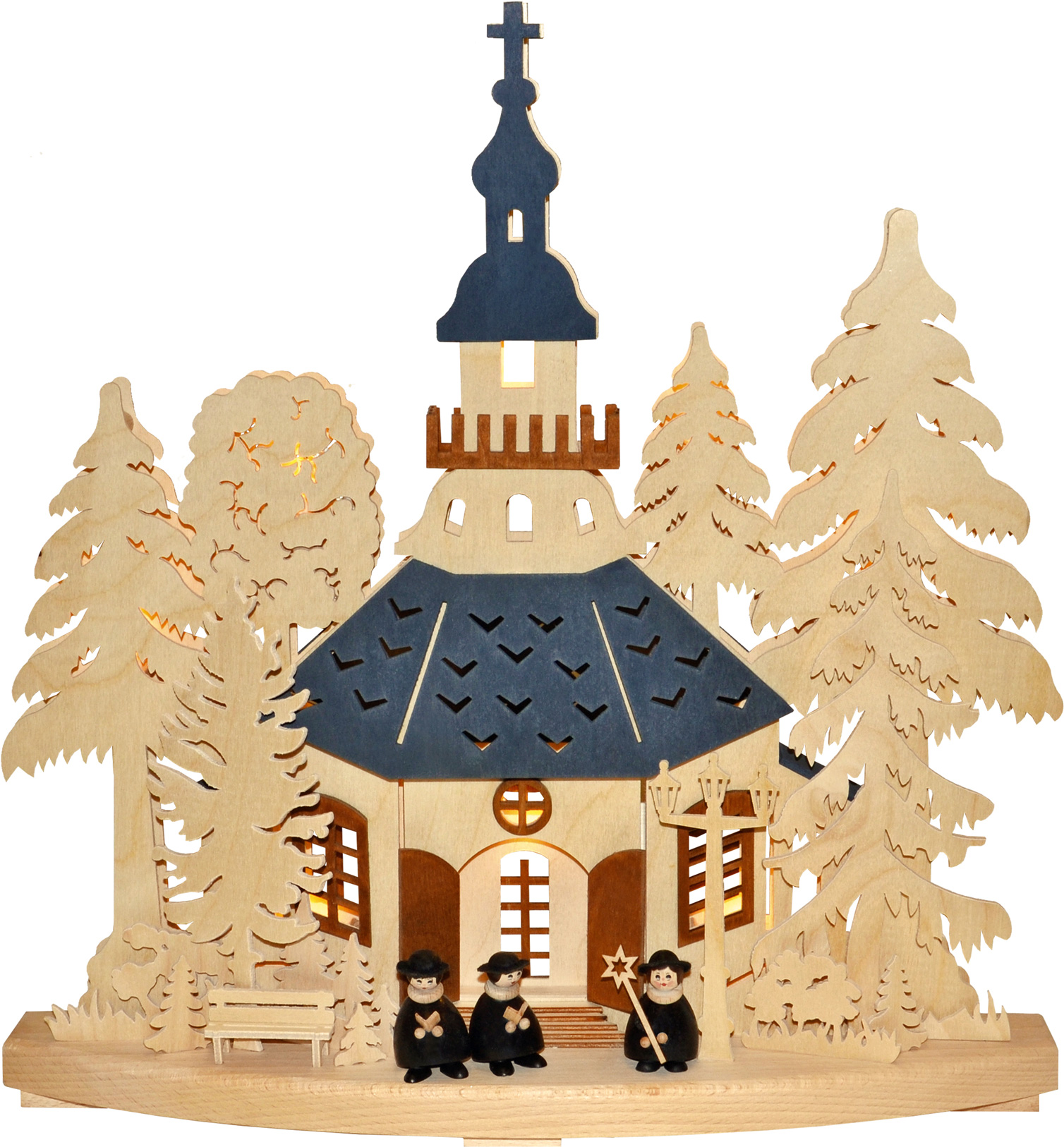 3D-Schwibbogen klein, Kirchgang in Seiffen 3D-Schwibbogen klein, Kirchgang in Seiffen