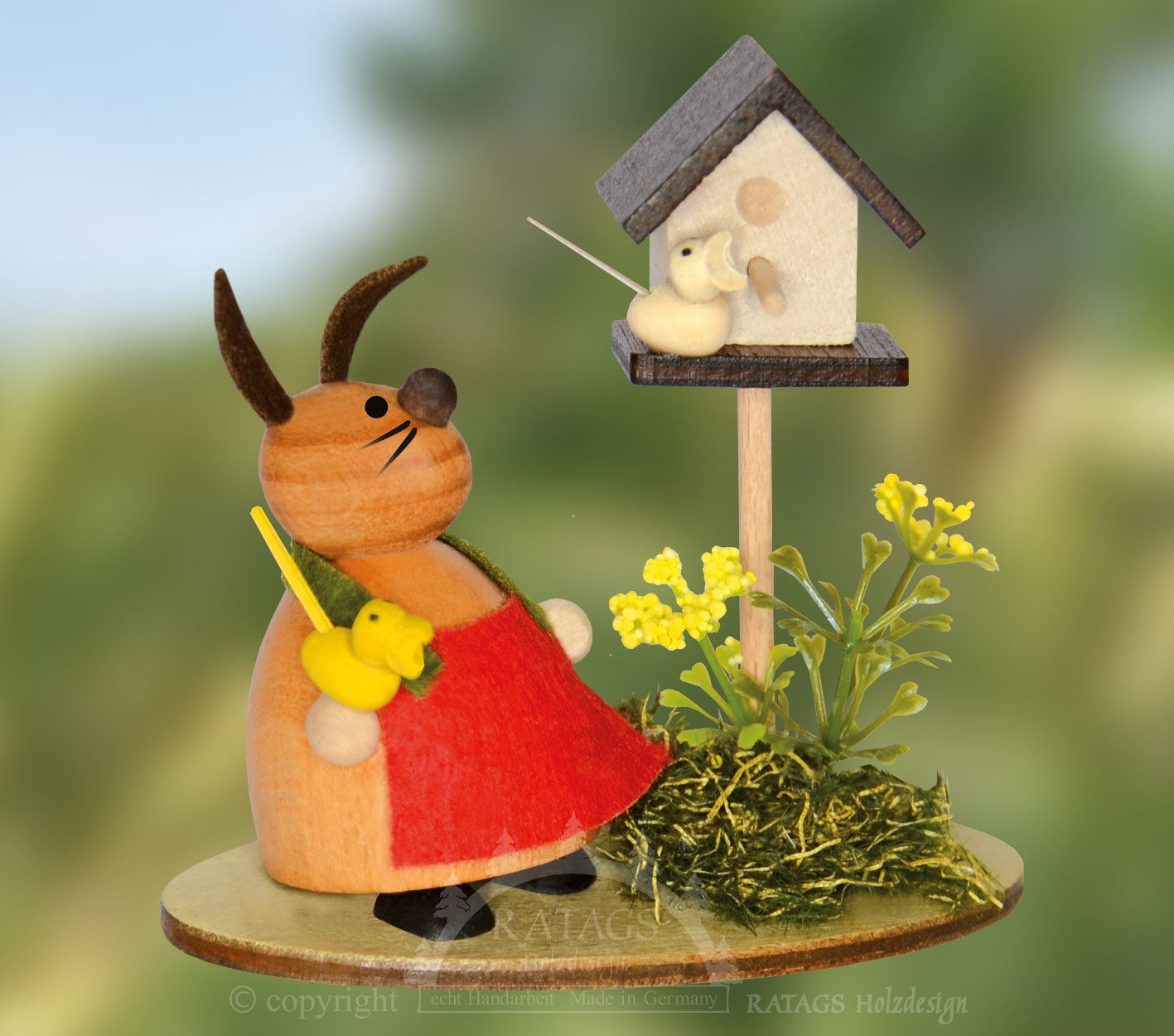 Häschen mit Vögelchen und Vogelhaus, Pla Häschen mit Vögelchen und Vogelhaus, Pla