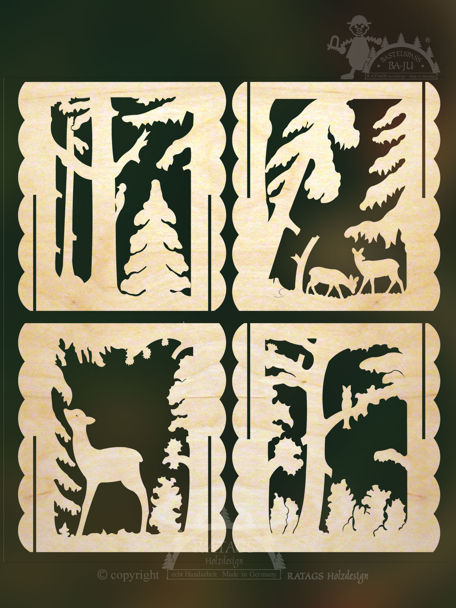 Tischlämpchen zum Basteln, Wald Tischlämpchen zum Basteln, Wald