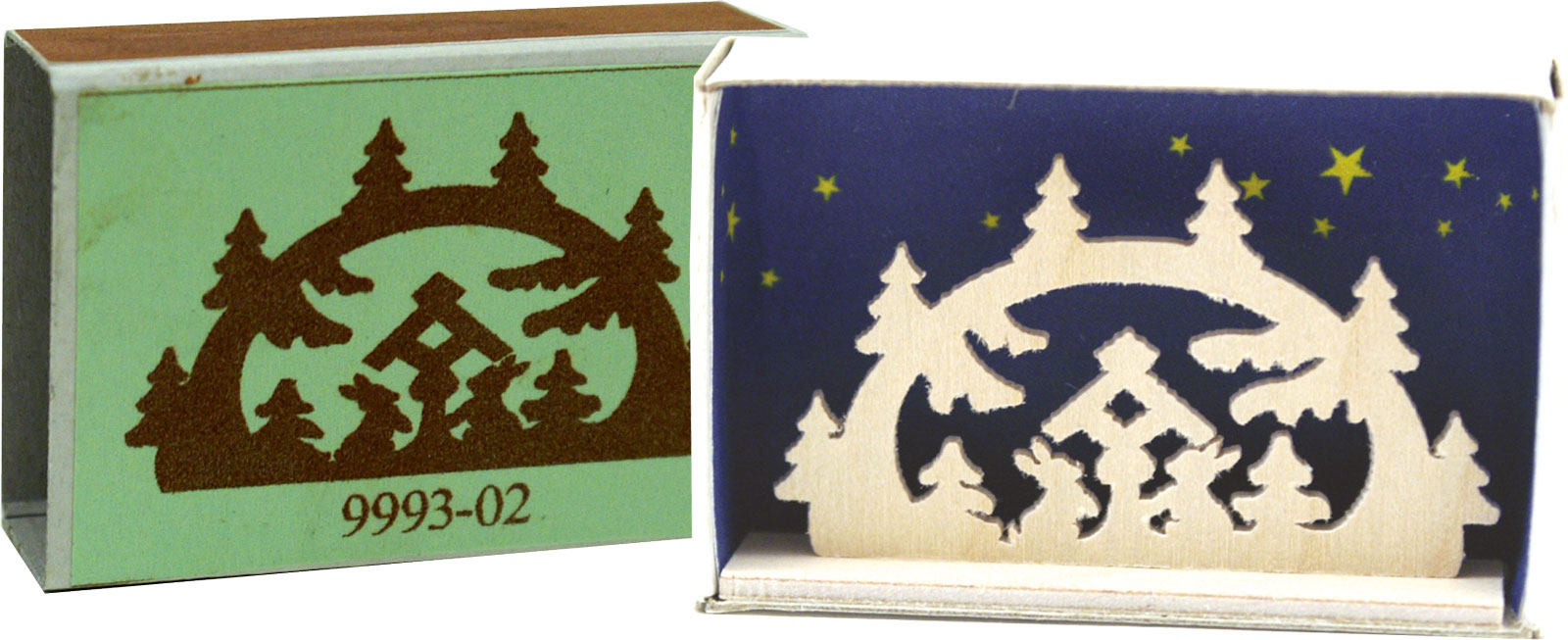 Miniaturschwibbogen Streichholzschachtel Futterkrippe Miniaturschwibbogen Streichholzschachtel Futterkrippe