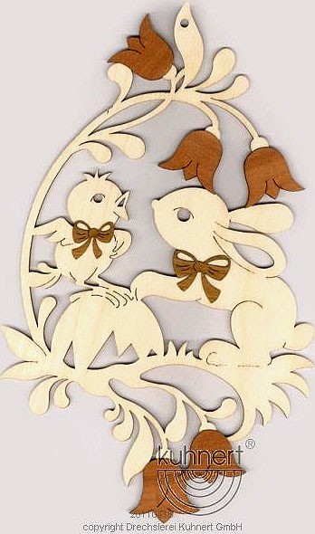 Fensterbild Hase mit Küken Fensterbild Hase mit Küken