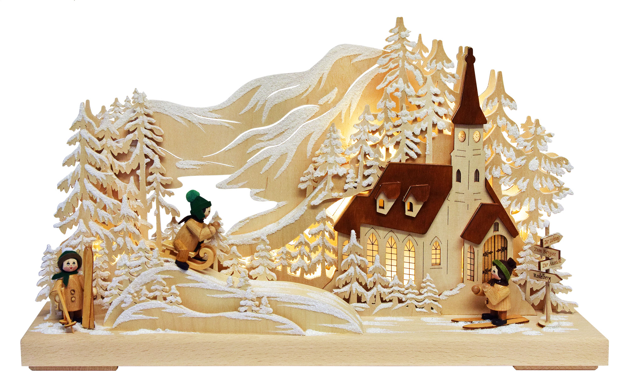 3D-Schwibbogen kl., Schlittenfahrt am Ki Raureif 3D-Schwibbogen kl., Schlittenfahrt am Ki Raureif