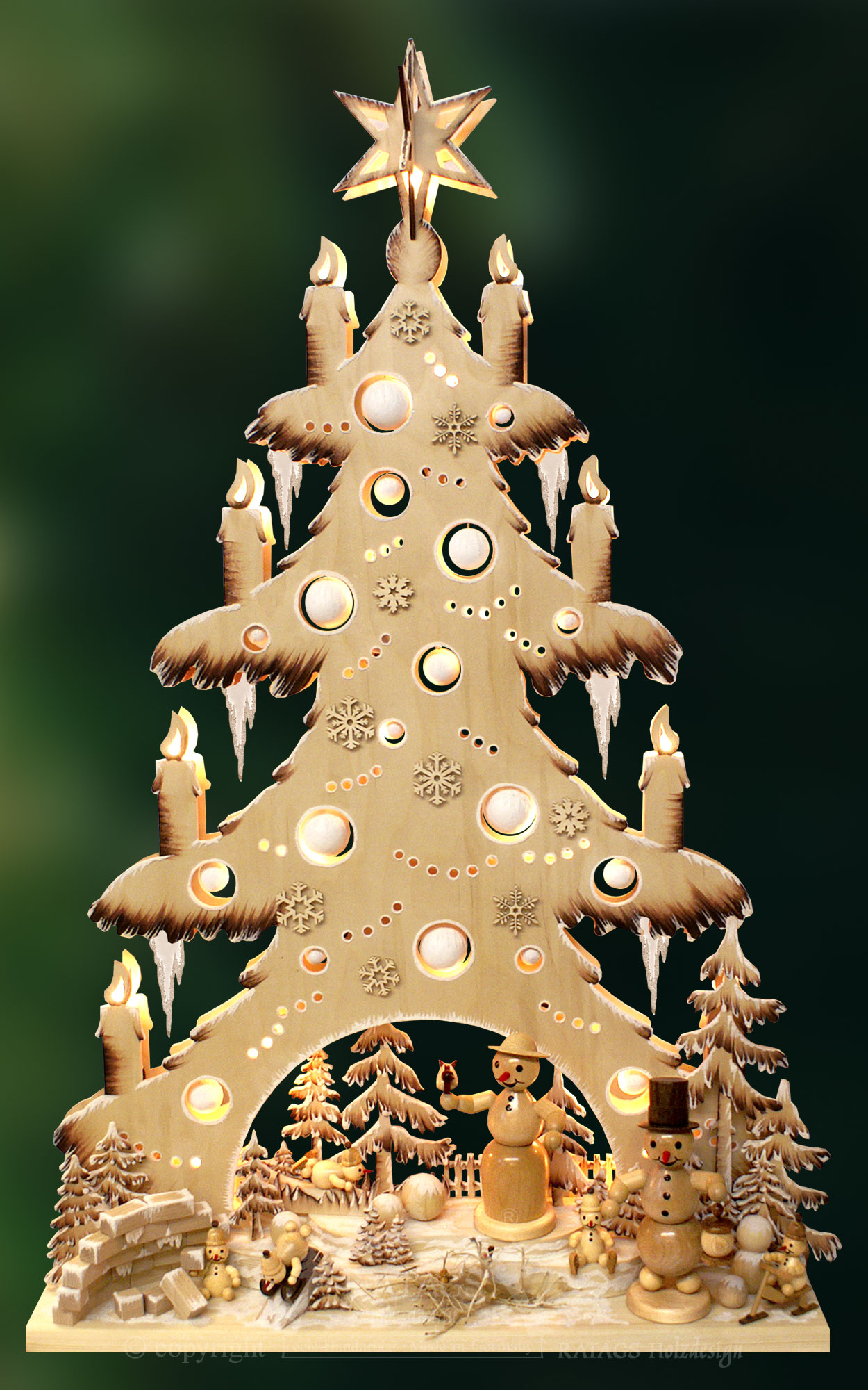 TB gr.Schneemannland  Innen handbemalt, braun, Raureif TB gr.Schneemannland  Innen handbemalt, braun, Raureif