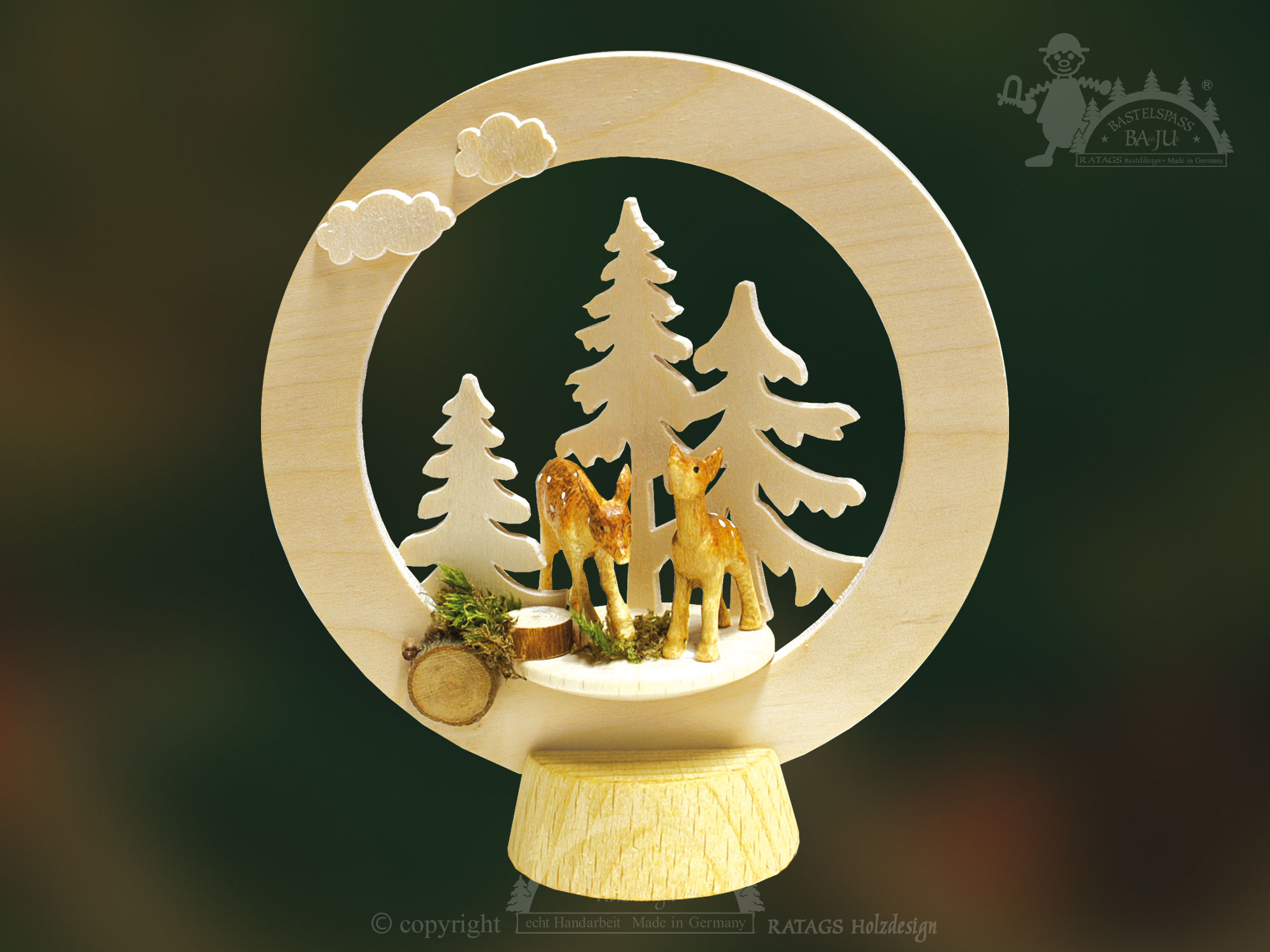 Sockelring zum Basteln, Rehe im Wald Sockelring zum Basteln, Rehe im Wald