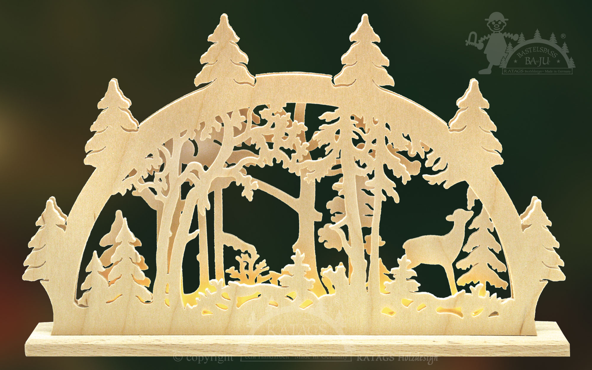 Schwibbogen mit LED zum Basteln Waldlichtung Schwibbogen mit LED zum Basteln Waldlichtung