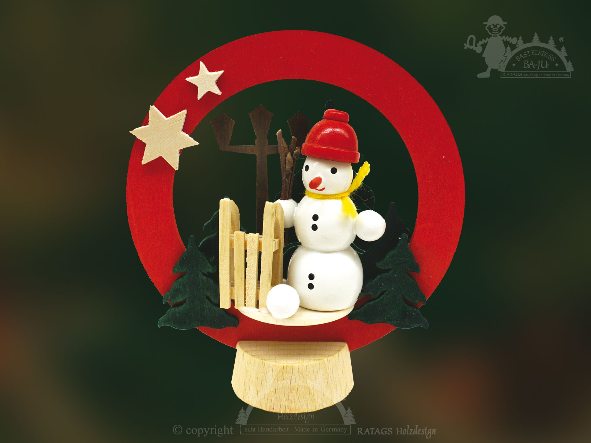 Sockelring zum Basteln, Schneemann mit S Sockelring zum Basteln, Schneemann mit S
