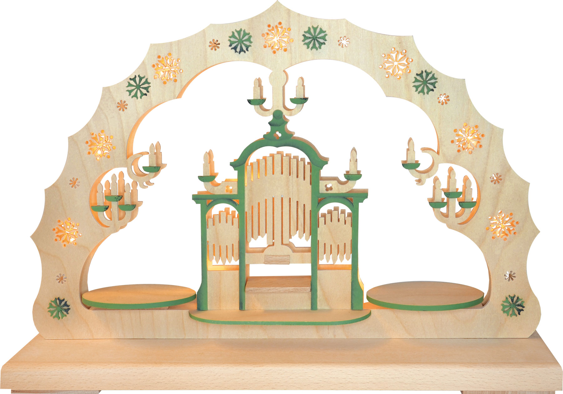 Schwibbogen kl., Orgelkonzert, grün Schwibbogen kl., Orgelkonzert, grün