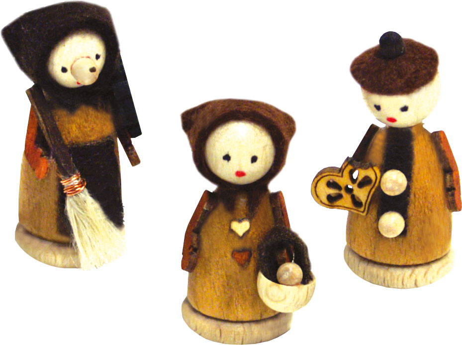 Miniaturfiguren, 3er Set, Hänsel und Gretel mit Hexe Miniaturfiguren, 3er Set, Hänsel und Gretel mit Hexe
