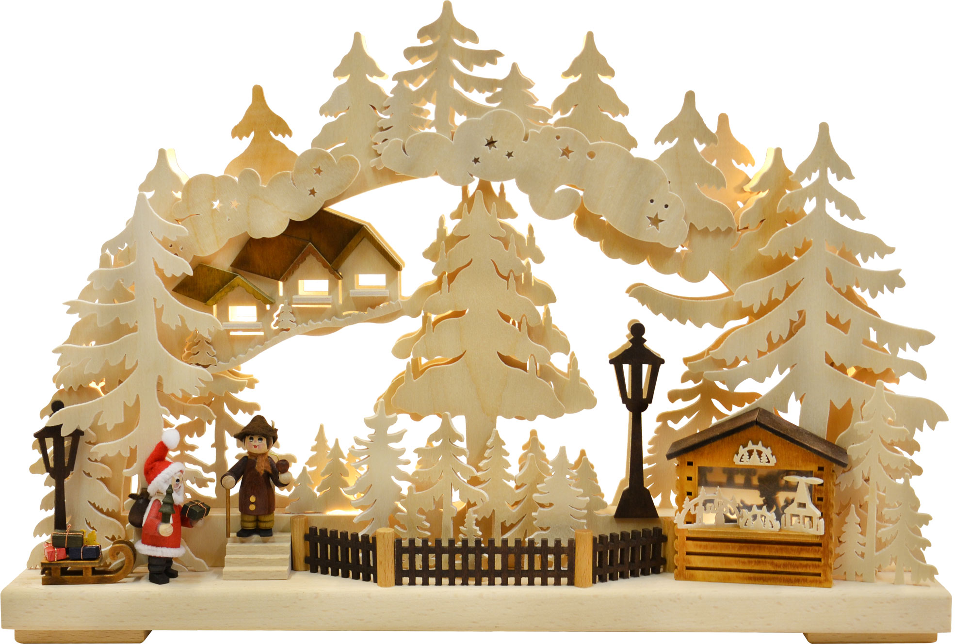 3D-Schwibbogen kl., Striezelmarkt, 2 Figuren 3D-Schwibbogen kl., Striezelmarkt, 2 Figuren