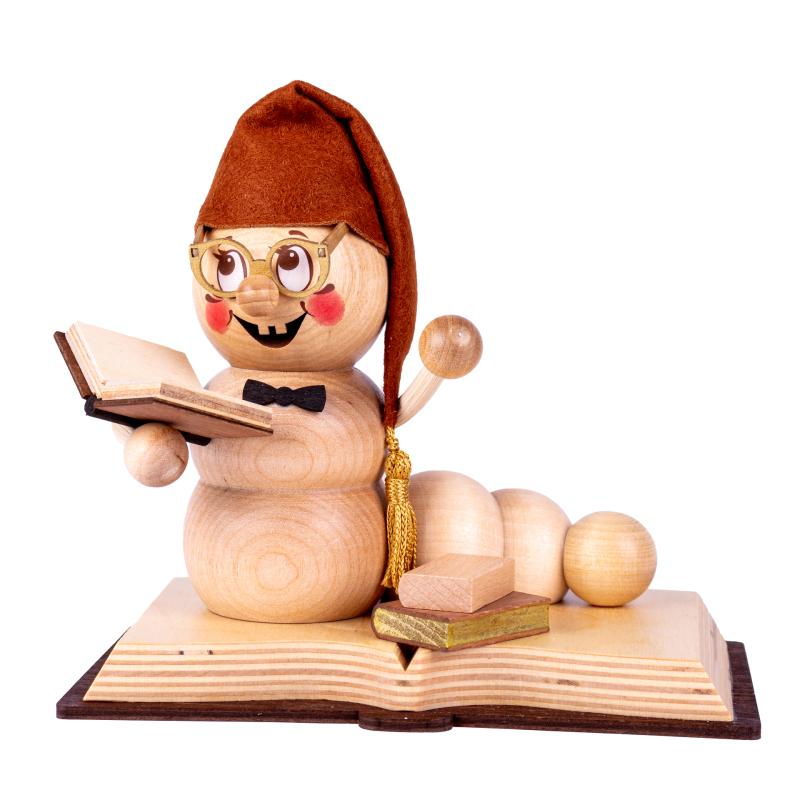 Rauchwurm Rudi/Rosi, Bücher-Rudi ca. 14 cm