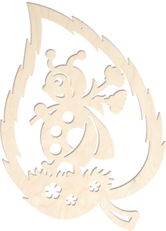 Fensterbild, Blatt mit Marienkäfer Fensterbild, Blatt mit Marienkäfer