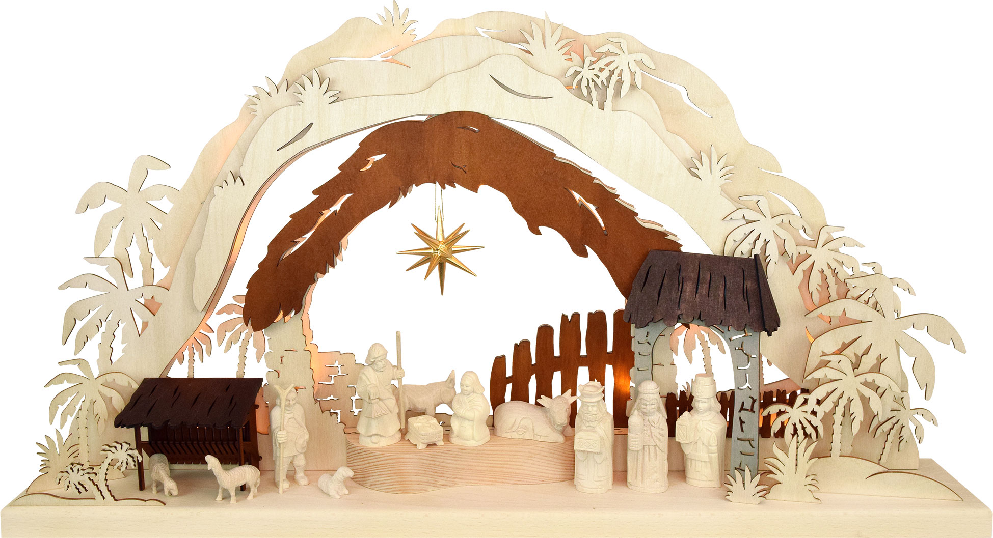 3D-Schwibbogen gr., Geburt Christi Stern über Bethlehem