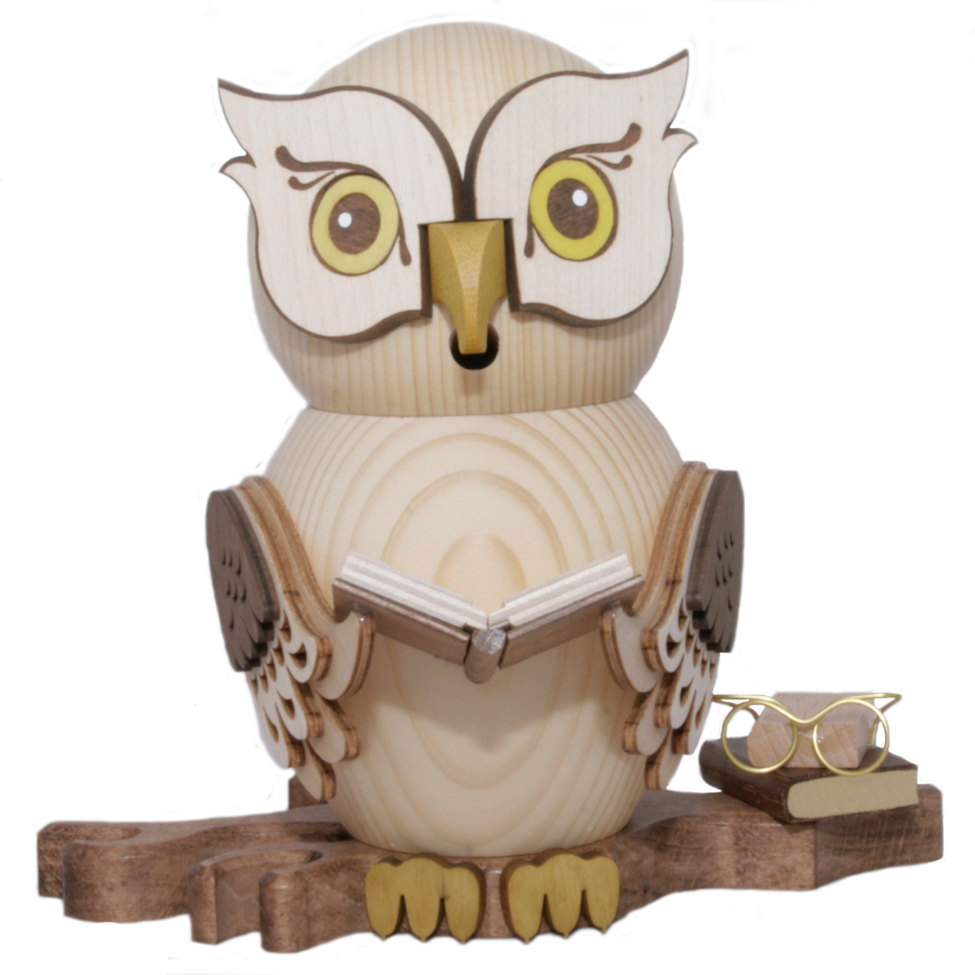Rauchfigur, Eule mit Büchern ca. 15 cm Rauchfigur, Eule mit Büchern ca. 15 cm