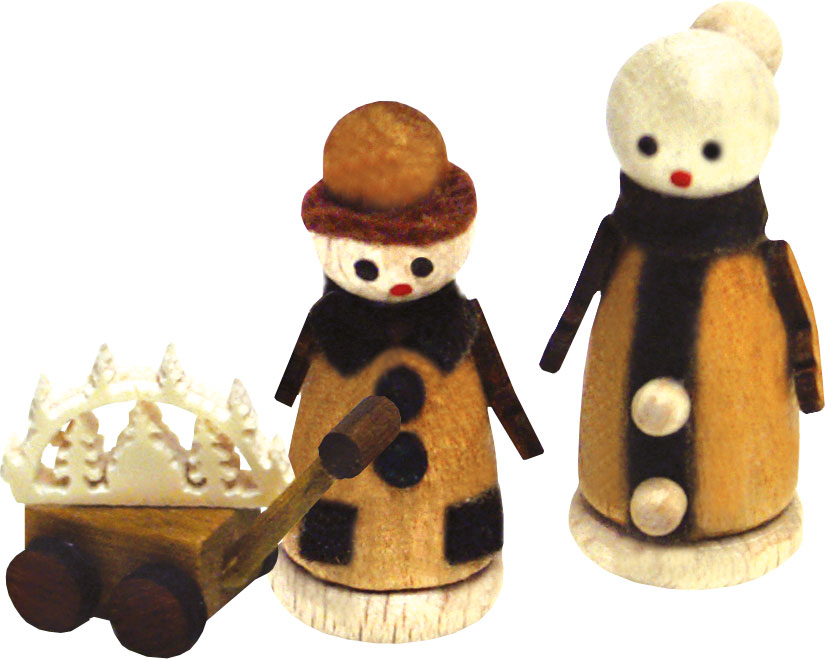 Miniaturfiguren, 2er Set, Oma und Opa mit Wagen Miniaturfiguren, 2er Set, Oma und Opa mit Wagen