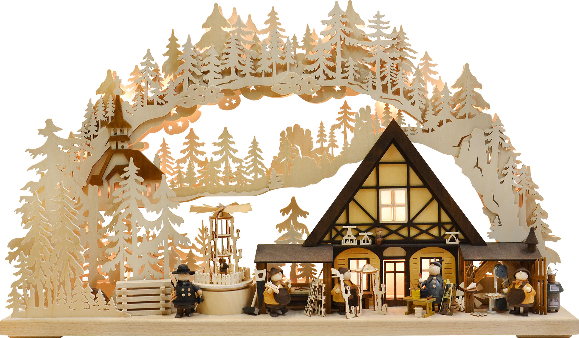 3D-Schwibbogen groß, Pyramidenmanufaktur, mit Pyramide 3D-Schwibbogen groß, Pyramidenmanufaktur, mit Pyramide