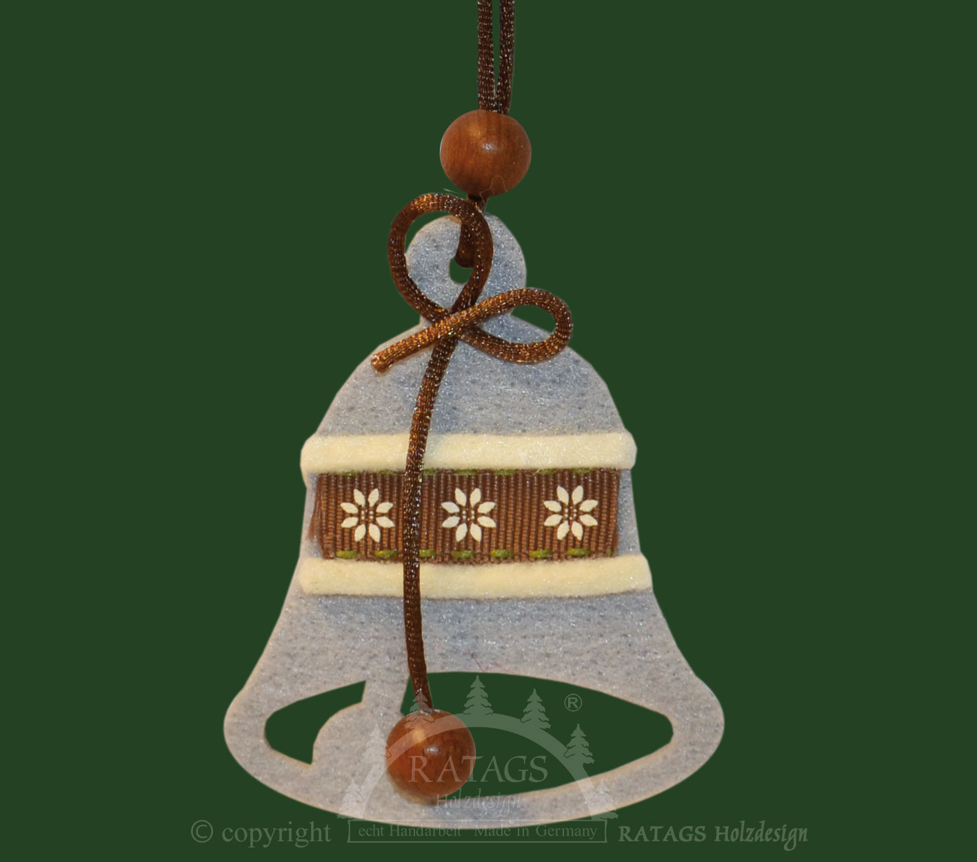 Baumbehang zum Basteln, Glocke, Material Filz, Länge ca. 14 cm