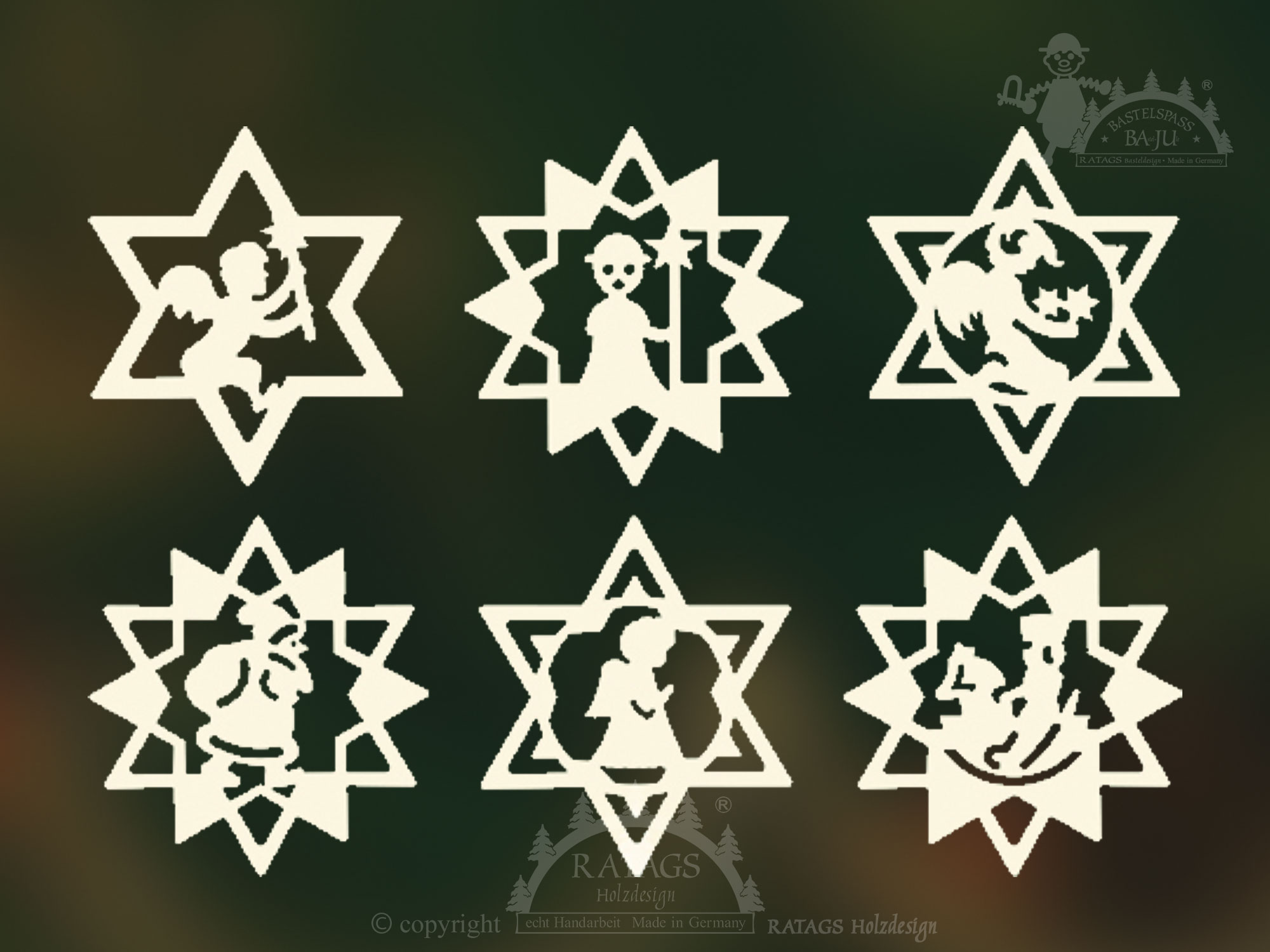 Baumbehang, 6er Set, Sterne Baumbehang, 6er Set, Sterne