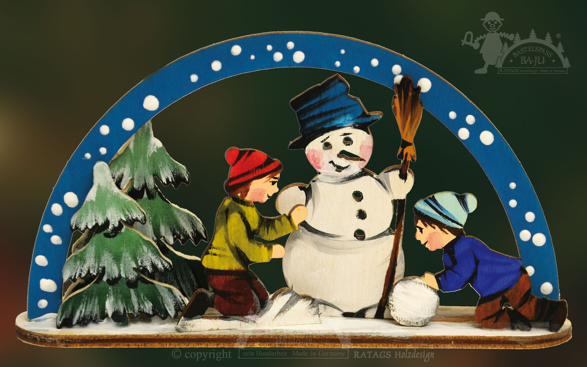 Mini-Schwibbogen zum Basteln Schneemannbau Mini-Schwibbogen zum Basteln Schneemannbau