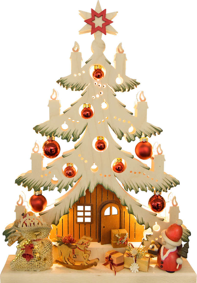 Tanne klein, Weihnachtsmann, grün schattiert Tanne klein, Weihnachtsmann, grün schattiert