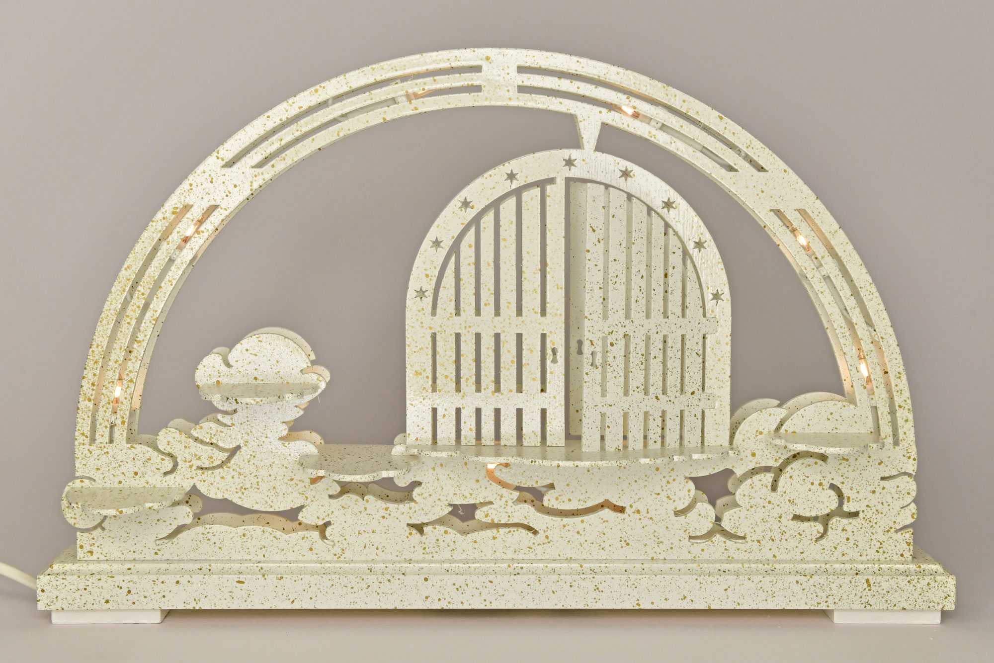 Schwibbogen kl., Himmelpforte, weiß, unbestückt Schwibbogen kl., Himmelpforte, weiß, unbestückt