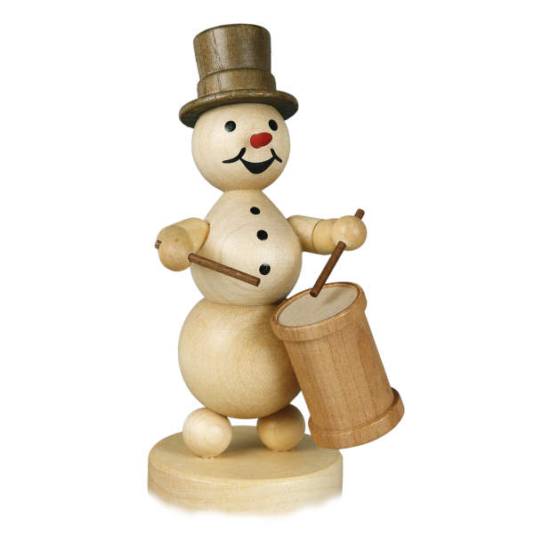 Schneemannmusikant "Langtrommel" Sockel 12 cm