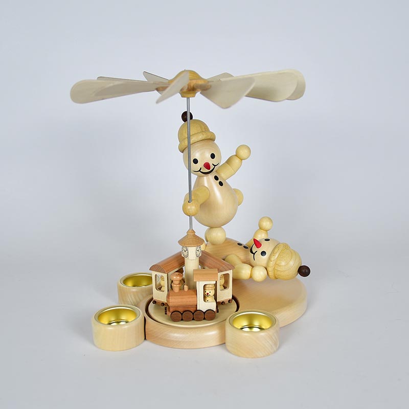 Pyramide 2 Junioren mit Eisenbahn natur, H 27cm