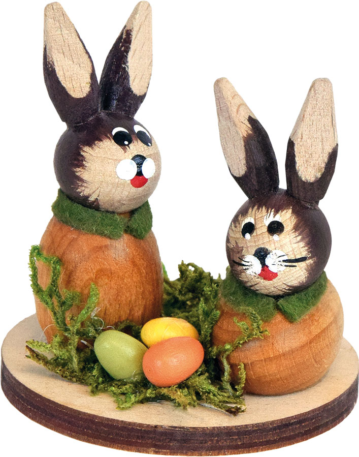 Hasenpärchen mit Ostereiern Hasenpärchen mit Ostereiern