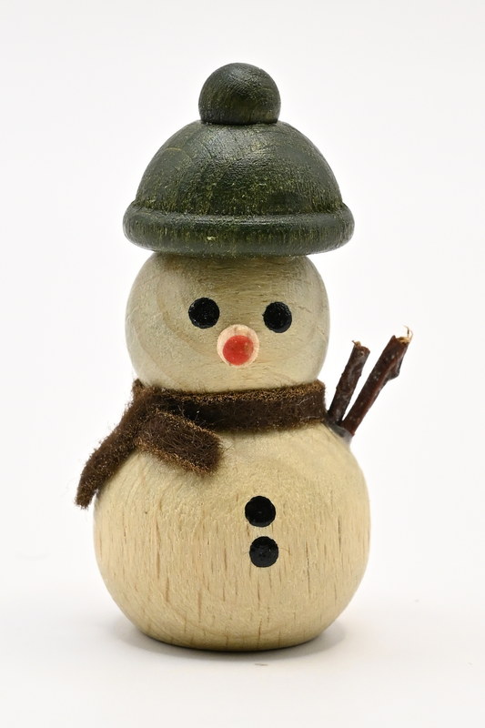 Schneemann, Mütze grün