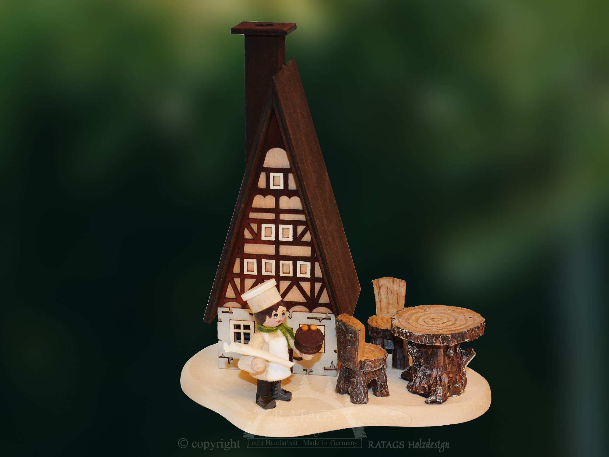 Tischschmuck, Räucherhaus, Zuckerbäcker RATAGS Weihnachtsland