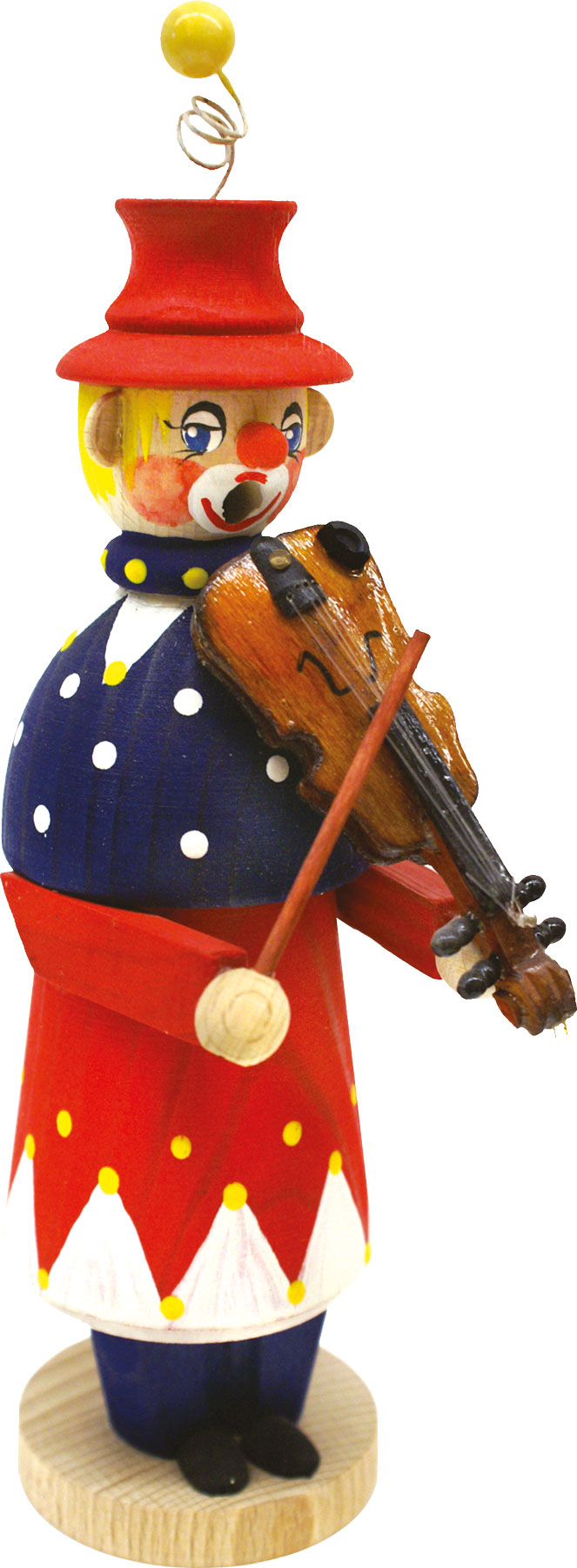 lasierter Naturpaffer, Musikclown lasierter Naturpaffer, Musikclown