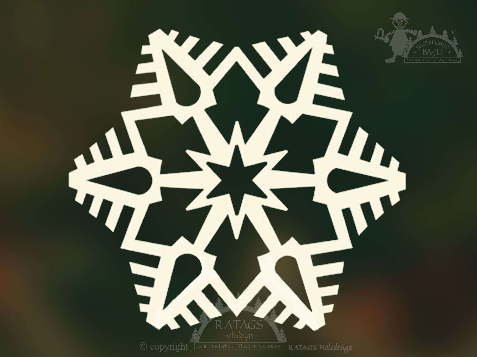 Fensterbild, Schneekristall Fensterbild, Schneekristall