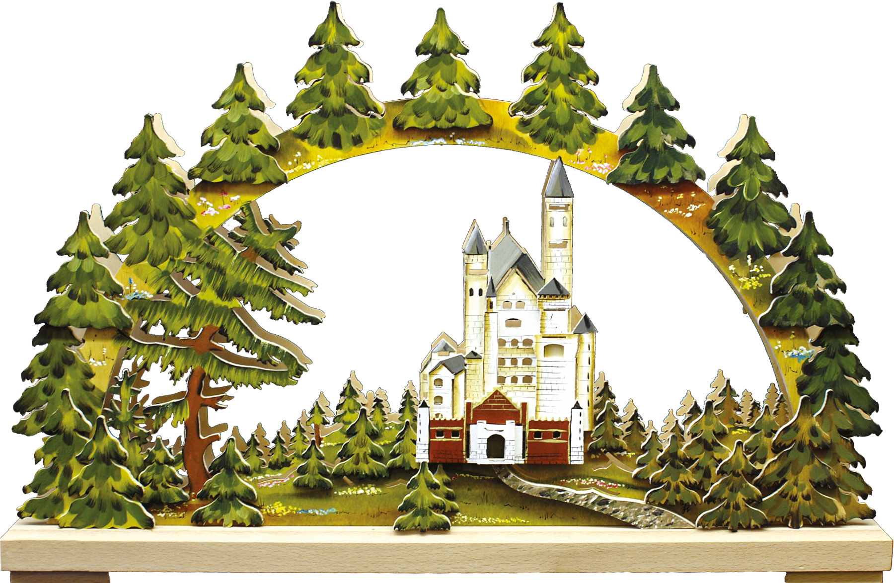 Schwibbogen kl., Neuschwanstein handbemalt, sommerlich