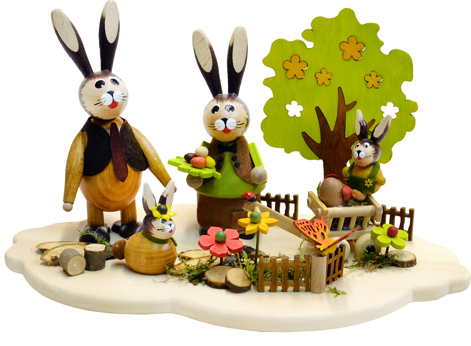 Hasenfamilie im Garten, 4 Hasen Hasenfamilie im Garten, 4 Hasen