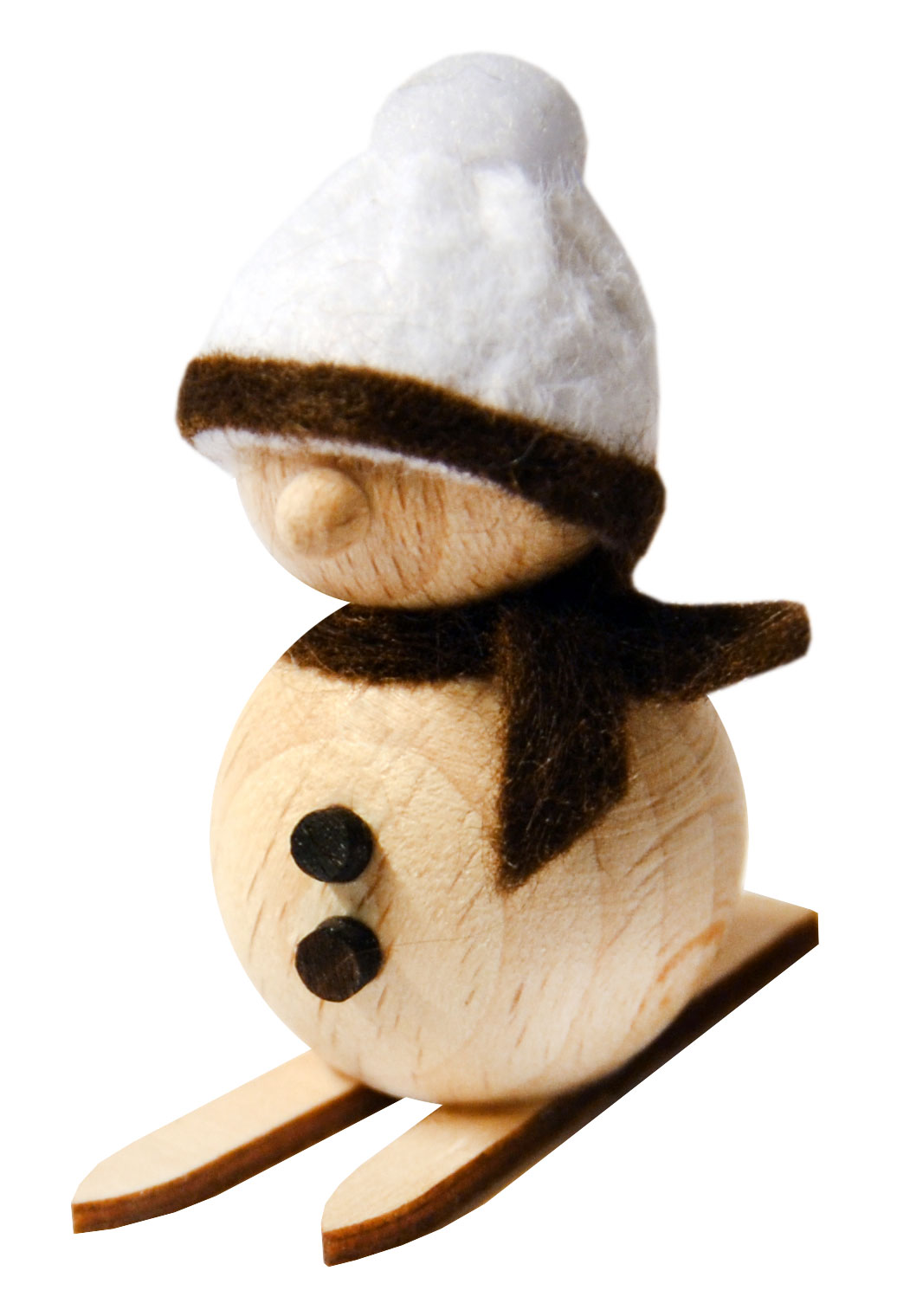 Schneemann natur, auf Ski weiße Mütze Schneemann natur, auf Ski weiße Mütze