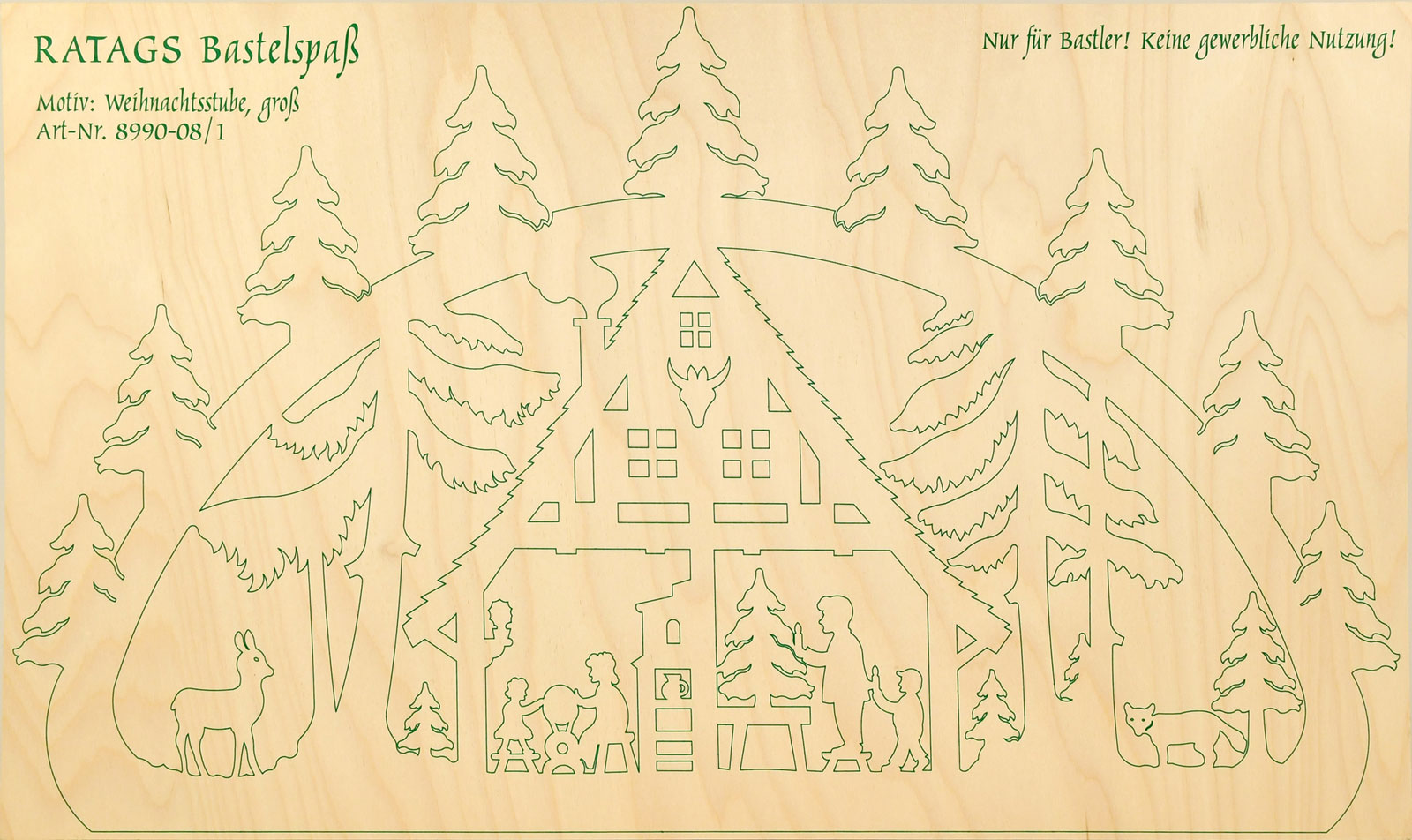 2 Motivsperrholzplatten, Weihnachtsstube groß, zum Selbstaussägen 2 Motivsperrholzplatten, Weihnachtsstube groß, zum Selbstaussägen