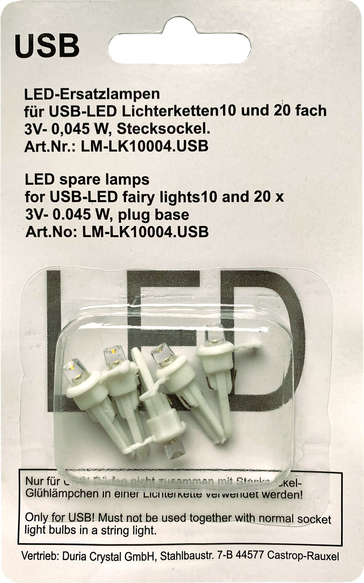 Ersatzlämpchen für USB-LED, 5 Stück für 10er und 20er USB-LED Lichterkette Ersatzlämpchen für USB-LED, 5 Stück für 10er und 20er USB-LED Lichterkette