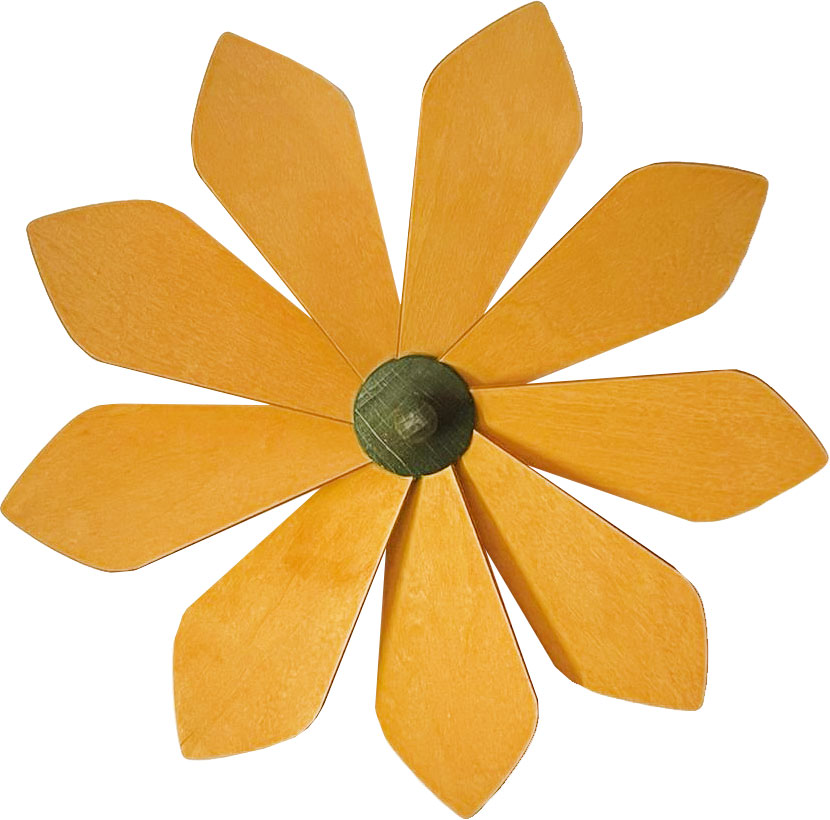 Flügelrad, gelasert, 20 cm gBlume, gelb Flügelrad, gelasert, 20 cm gBlume, gelb