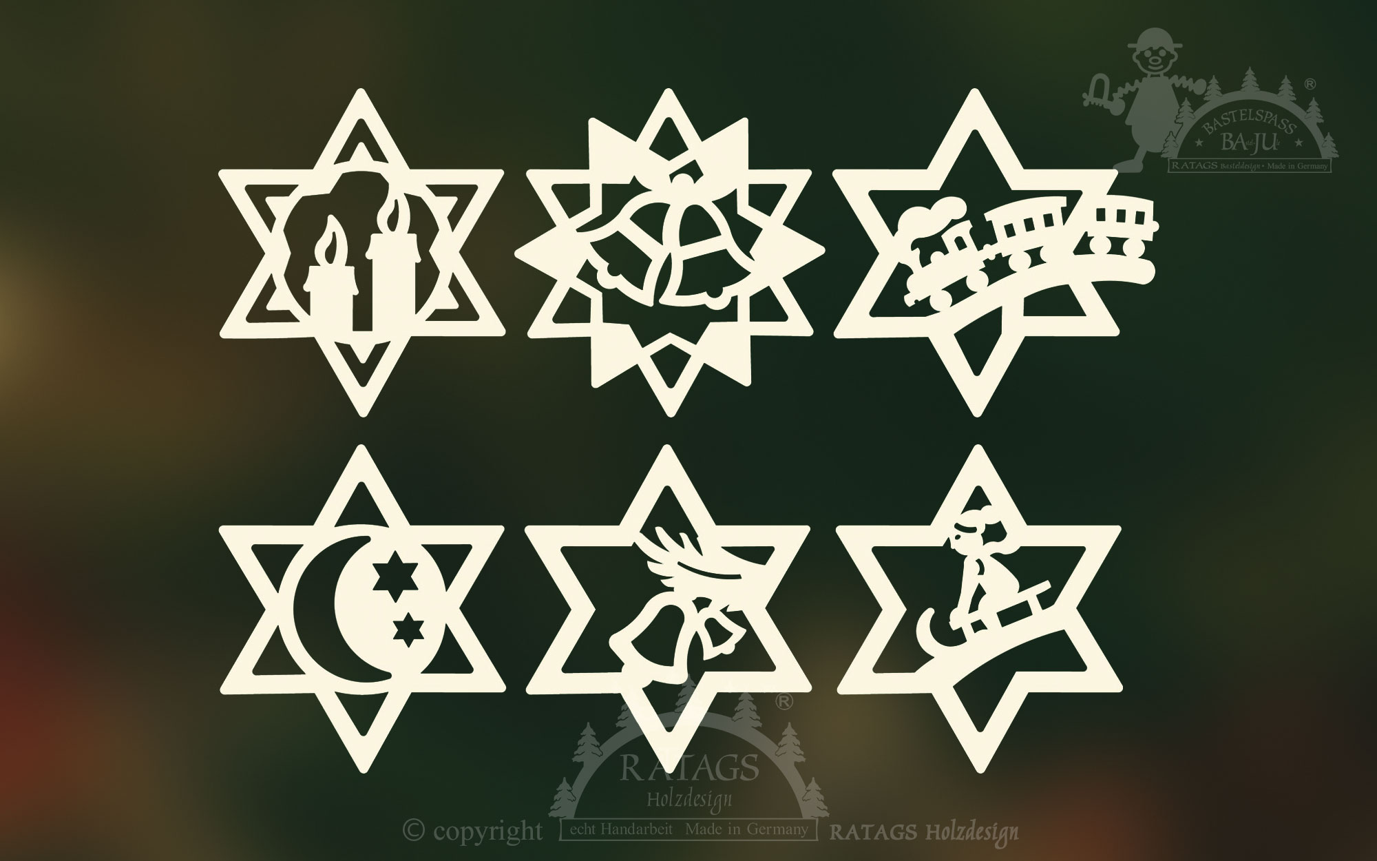 Baumbehang, 6er Set, Sterne Baumbehang, 6er Set, Sterne