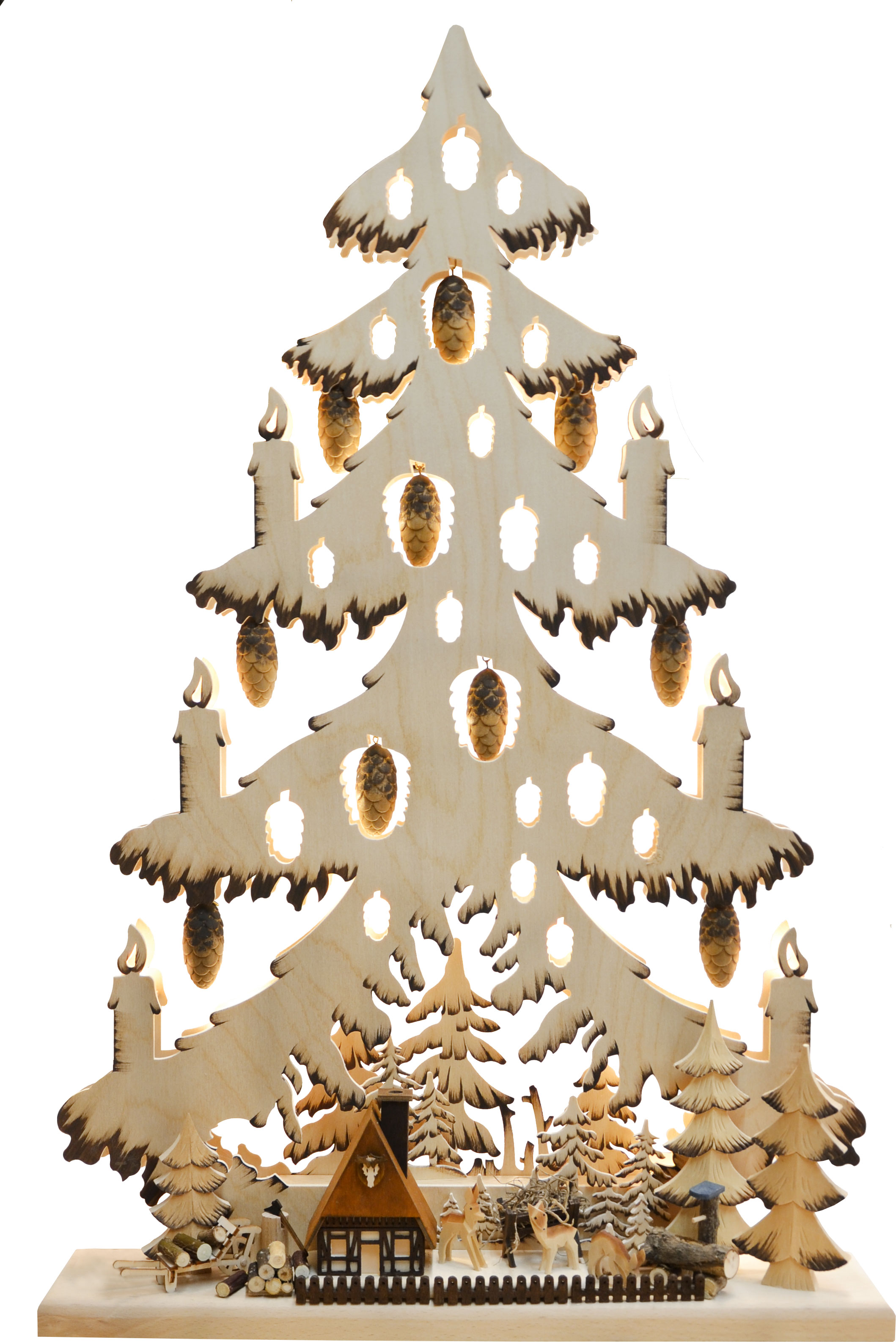 Tanne gr., Wildgehege, geschitzte Zapfen, handbemalt braun Tanne gr., Wildgehege, geschitzte Zapfen, handbemalt braun