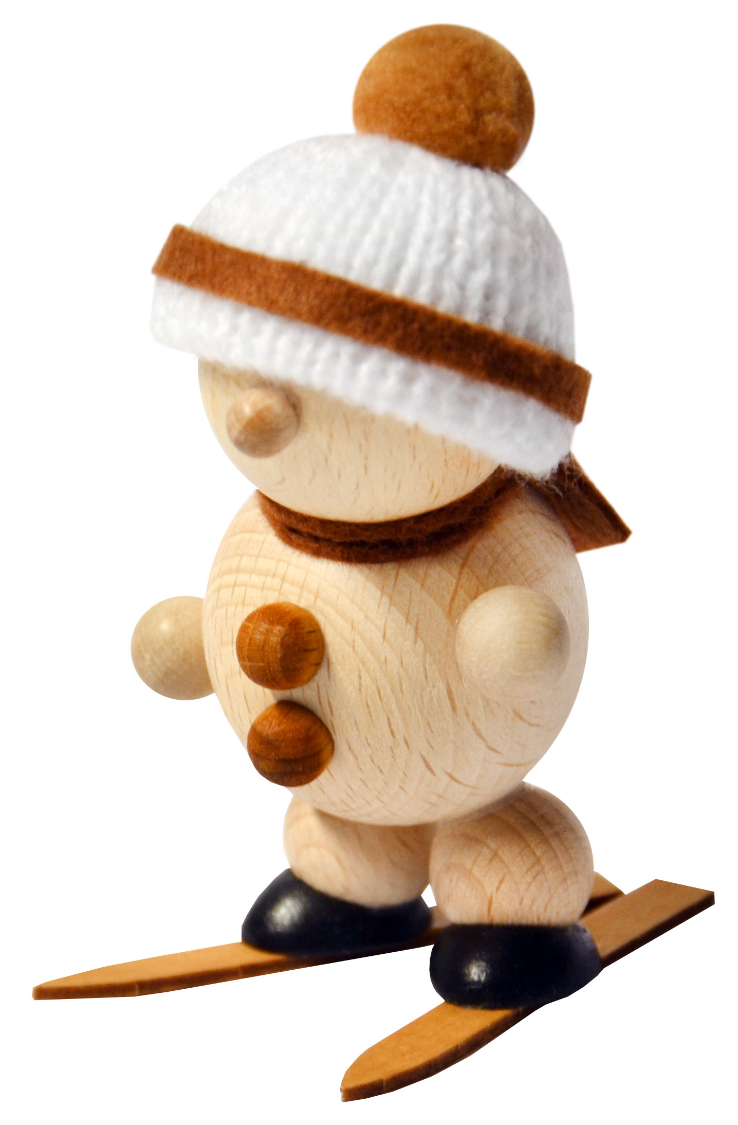 Schneemann auf Ski natur, 8,5 cm Schneemann auf Ski natur, 8,5 cm